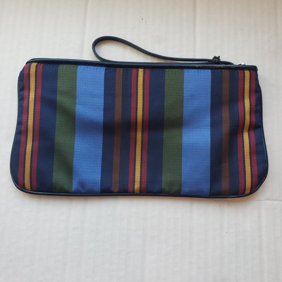 LOFT Live Love Loft Wristlet Striped with Gems Makeup/Wallet Bag - Picture 2 of 7